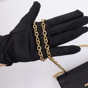 PRADA WALLET ON CHAIN SAFFIANO LEATHER BLACK GHW