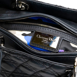 CHRISTIAN DIOR MEDIUM LADY DIOR ANSELM REYLE BLACK CALFSKIN SHW