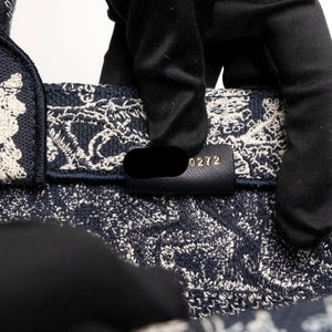 CHRISTIAN DIOR SMALL BOOK TOTE BLUE TOILE DE JOUY EMBROIDERY