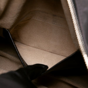 PRADA BLACK VITELLO DAINO LEATHER ZIP TOP HOBO BAG GHW