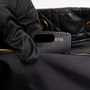 CHRISTIAN DIOR SOFT SHOPPING TOTE BLACK CANNAGE QUILTED LAMBSKIN GHW
