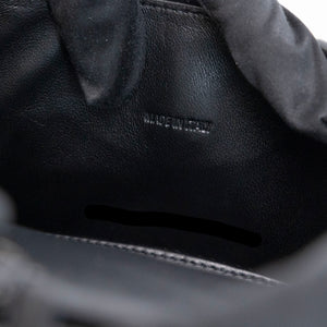 BALENCIAGA HOURGLASS BAG XS CROC-EMBOSSED CALFSKIN SO BLACK