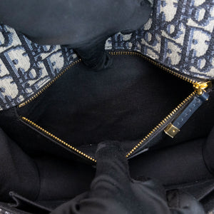 CHRISTIAN DIOR 30 MONTAIGNE BAG BLUE OBLIQUE JACQUARD GHW