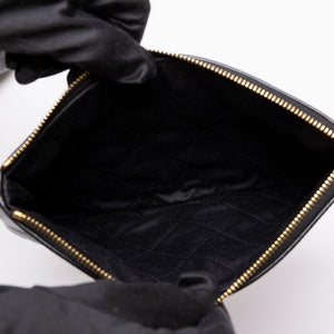 CHANEL SMALL 22 BAG BLACK SHINY CALFSKIN LEATHER GHW (MICROCHIP)