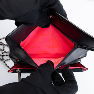 CHANEL CAMBON WALLET ON CHAIN BLACK CALFSKIN SHW