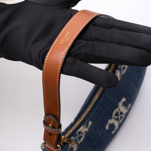 CELINE MEDIUM AVA BAG TRIOMPHE DENIM NAVY/ TAN. GHW