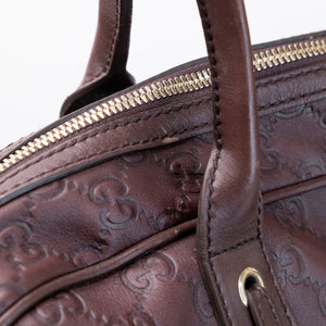 GUCCI GUCCISSIMA LARGE PRINCY TOTE BAG BROWN LEATHER GHW