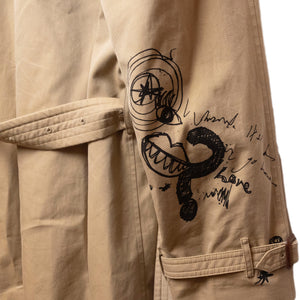 BURBERRY SKETCH PRINT TRENCH COAT BROWN / MULTICOLOURED