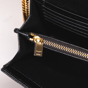 SAINT LAURENT ENVELOPE CHAIN WALLET CALFSKIN BLACK GHW