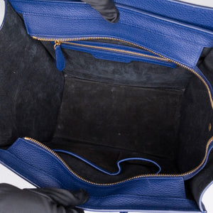 CELINE MICRO LUGGAGE TOTE BLUE CALFSKIN GHW