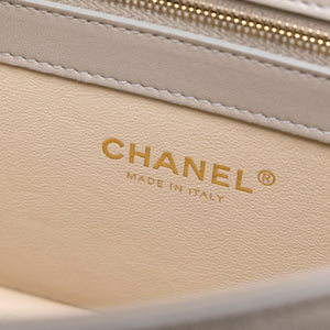 CHANEL COCO LUXE FLAP BAG GREY LAMBSKIN LEATHER GHW