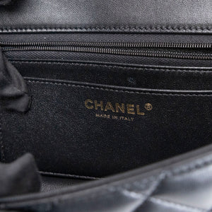 CHANEL 25B CLASSIC FLAP MATELASSE CHAIN STRAP MINI BAG BLACK LAMBSKIN LGHW