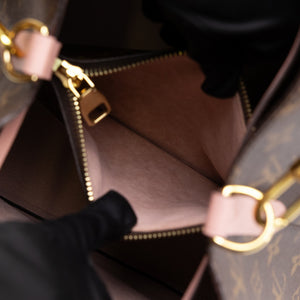 LOUIS VUITTON NEO NOE BROWN/ ROSE POUDRE MONOGRAM CANVAS GHW