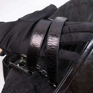 CHANEL LARGE QUILTED SHOULDER BAG CALFSKIN BLACK SHW