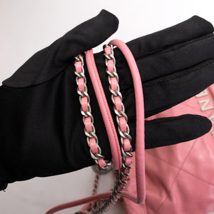 CHANEL MINI 22 BAG SHINY CALFSKIN PINK SHW (MICROCHIP)