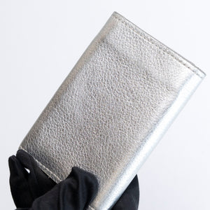 LOUIS VUITTON LOCK MINI TRIFOLD WALLET SILVER LEATHER SHW (MICROCHIP)