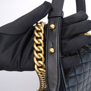 CHANEL MEDIUM LEBOY BLACK CALFSKIN LEATHER GHW