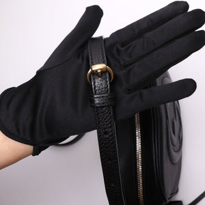 GUCCI SOHO DISCO CAMERA BAG CALFSKIN LEATHER BLACK LGHW