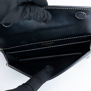 BURBERRY MINI HORSEFERRY PRINT TITLE CROSSBODY BAG BLACK GHW