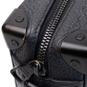 LOUIS VUITTON MINI SOFT TRUNK MONOGRAM TAURILLON LEATHER SO BLACK (MICROCHIP)