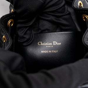 CHRISTIAN DIOR SMALL DIOR CARO BACKPACK BLACK MACROCANNAGE LAMBSKIN GHW
