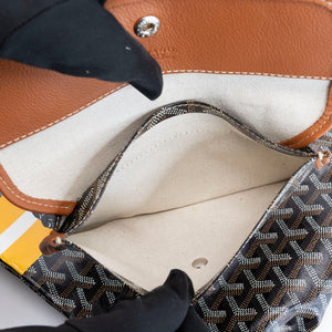 GOYARD BOHEME HOBO BAG CANVAS / CALFSKIN BLACK / BROWN SHW
