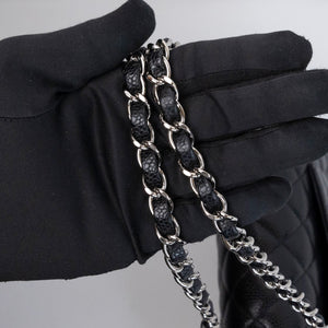 CHANEL MEDIUM CLASSIC DOUBLE FLAP BAG BLACK CAVIAR LEATHER SHW