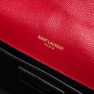 SAINT LAURENT KATE BAG MEDIUM RED CALFSKIN LEATHER GHW