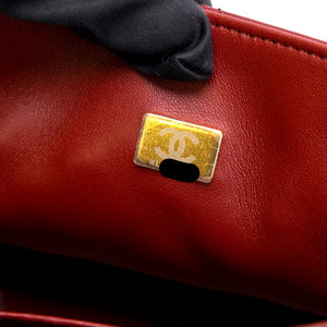 CHANEL MINI SHOPPING TOTE DARK BURGUNDY LAMBSKIN GHW (MICROCHIP)