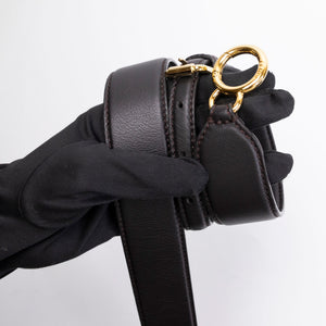 FENDI MINI PEEKABOO BAG DARK BROWN CALFSKIN LEATHER GHW