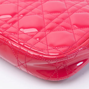 CHRISTIAN DIOR MISS DIOR PROMENADE WALLET ON CHAIN PINK CANNAGE QUILTED PATENT LEATHER GHW