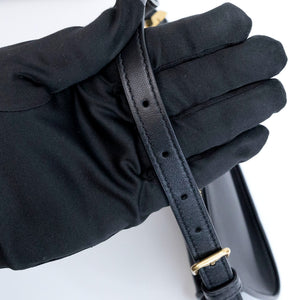 BURBERRY MINI SHIELD LEATHER SHOULDER BAG BLACK GHW