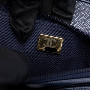 CHANEL CLASSIC WALLET ON CHAIN CAVIAR NAVY GHW (MICROCHIP)