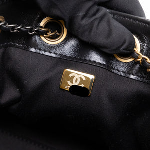 CHANEL MINI 25 BAG AGED CALFSKIN BLACK MULTICOLOUR HARDWARE (MICROCHIP)