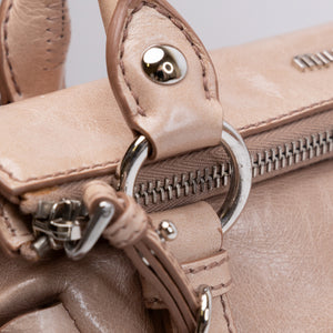 MIU MIU VITELLO LUX BOW SATCHEL CALFSKIN LEATHER
