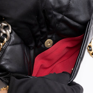 CHANEL SMALL 19 BAG LAMBSKIN BLACK MULTICOLOUR HARDWARE (MICROCHIP)