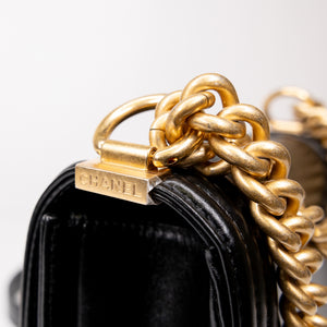 CHANEL 22C MINI BOY BAG CALFSKIN LEATHER GHW(MICROCHIP)