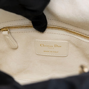 CHRISTIAN DIOR AROUND THE WORLD SMALL MY ABCDIOR LADY DIOR TOTE BAG WHITE GOLD CALFSKIN GHW