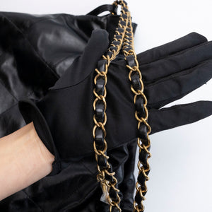 CHANEL MEDIUM 22 BAG SHINY CALFSKIN BLACK GHW (MICROCHIP)