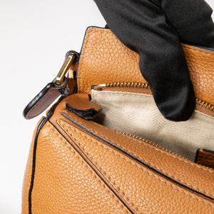 LOEWE MINI PUZZLE BAG CALFSKIN TAN
