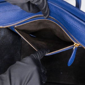 CELINE MICRO LUGGAGE TOTE BLUE CALFSKIN GHW