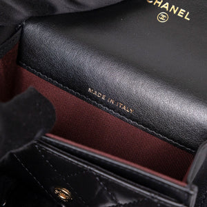 CHANEL 2.55 REISSUE FLAP CARD HOLDER BLACK CALFSKIN GHW