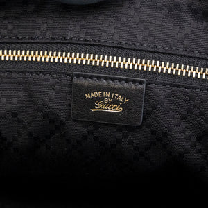 GUCCI BORSETTO MEDIUM LEATHER SHOULDER BAG BLACK GHW