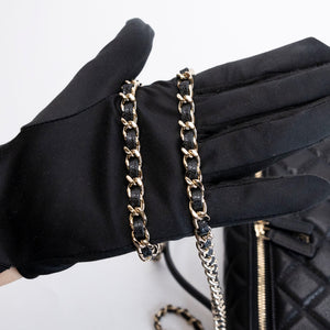CHANEL TOP HANDLE SLIM VANITY WITH CHAIN BAG BLACK CAVIAR LGHW