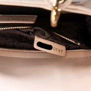 CHRISTIAN DIOR SMALL LADY DIOR LIGHT PINK LAMBSKIN GHW