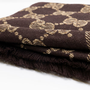 GUCCI MUFFLER GG SUPREME SCARF BROWN