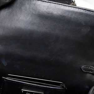 MIUMIU CRYSTAL MATELASSE LEATHER TOP HANDLE BAG BLACK SHW
