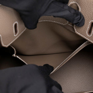 HERMES BIRKIN 25 ETOUPE TOGO LEATHER SHW STAMP K