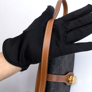 CELINE CLUTCH ON STRAP TABOU TRIOMPHE CANVAS / CALFSKIN TAN GHW