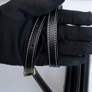 BURBERRY MINI HORSEFERRY PRINT TITLE CROSSBODY BAG BLACK GHW